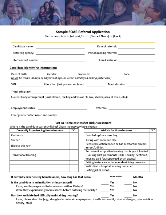 Sample SOAR Referral Application for American Indian and Alaska Native Communities